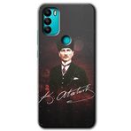 MRCİLETİSİM mrc134185 Kemal Atatürk Kılıf HD Desen Baskılı Arka Kapak + Temperli Cam General Mobile GM 21 Plus ile uyumlu