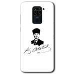 MRCİLETİSİM (mrc13812) Kemal Atatürk İmza Kılıf Baskılı Kapak Tam Kaplayan Mat Seramik Xiaomi Redmi Note 9 ile uyumlu