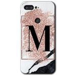 MRCİLETİSİM mrc138241 Pembe Mermer Desenli M Harfi Kılıf HD Desen Baskılı Arka Kapak + Temperli Cam General Mobile GM 9 Pro ile uyumlu