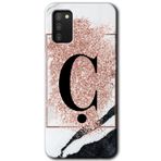 MRCİLETİSİM mrc139951 Pembe Mermer Desenli Ç Harfi Kılıf HD Desen Baskılı Arka Kapak Samsung Galaxy A02s ile uyumlu
