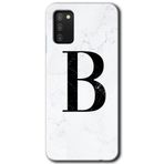 MRCİLETİSİM mrc139978 Beyaz Mermer Desenli B Harfi Kılıf HD Desen Baskılı Arka Kapak Samsung Galaxy A02s ile uyumlu