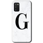 MRCİLETİSİM mrc139986 Beyaz Mermer Desenli G Harfi Kılıf HD Desen Baskılı Arka Kapak Samsung Galaxy A02s ile uyumlu