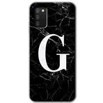 MRCİLETİSİM mrc140028 Siyah Mermer Desenli G Harfi Kılıf HD Desen Baskılı Arka Kapak Samsung Galaxy A02s ile uyumlu
