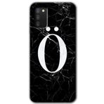 MRCİLETİSİM mrc140039 Siyah Mermer Desenli Ö Harfi Kılıf HD Desen Baskılı Arka Kapak Samsung Galaxy A02s ile uyumlu