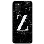 MRCİLETİSİM mrc140050 Siyah Mermer Desenli Z Harfi Kılıf HD Desen Baskılı Arka Kapak Samsung Galaxy A02s ile uyumlu