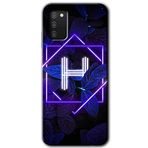 MRCİLETİSİM mrc140115 Dark Neon Yaprak H Harfi Kılıf HD Desen Baskılı Arka Kapak Samsung Galaxy A02s ile uyumlu