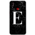 MRCİLETİSİM mrc142225 Siyah Mermer Desenli E Harfi Kılıf HD Desen Baskılı Arka Kapak + Temperli Cam Samsung Galaxy A10s ile uyumlu