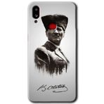 MRCİLETİSİM mrc142294 Mustafa Kemal Atatürk Kılıf HD Desen Baskılı Arka Kapak + Temperli Cam Samsung Galaxy A10s ile uyumlu