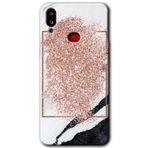 MRCİLETİSİM mrc142675 Simli Mermer Kılıf HD Desen Baskılı Arka Kapak Samsung Galaxy A10s ile uyumlu