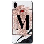 MRCİLETİSİM mrc142713 Pembe Mermer Desenli M Harfi Kılıf HD Desen Baskılı Arka Kapak Samsung Galaxy A10s ile uyumlu