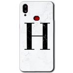 MRCİLETİSİM mrc142737 Beyaz Mermer Desenli H Harfi Kılıf HD Desen Baskılı Arka Kapak Samsung Galaxy A10s ile uyumlu