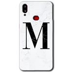 MRCİLETİSİM mrc142744 Beyaz Mermer Desenli M Harfi Kılıf HD Desen Baskılı Arka Kapak Samsung Galaxy A10s ile uyumlu