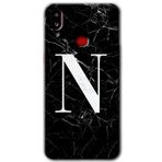 MRCİLETİSİM mrc142786 Siyah Mermer Desenli N Harfi Kılıf HD Desen Baskılı Arka Kapak Samsung Galaxy A10s ile uyumlu