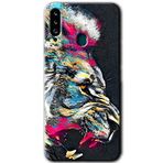 MRCİLETİSİM mrc148509 Colorfull Aslan Kılıf HD Desen Baskılı Arka Kapak + Temperli Cam Samsung Galaxy A20s ile uyumlu