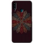 MRCİLETİSİM mrc149070 Mandala Flower Wal Kılıf HD Desen Baskılı Arka Kapak Samsung Galaxy A20s ile uyumlu