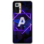 MRCİLETİSİM (mrc14932) Dark Neon Yaprak A Harfi Kılıf Baskılı Kapak Tam Kaplayan Mat Seramik Xiaomi Redmi Note 10 Pro ile uyumlu