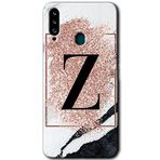 MRCİLETİSİM mrc149327 Pembe Mermer Desenli Z Harfi Kılıf HD Desen Baskılı Arka Kapak Samsung Galaxy A20s ile uyumlu