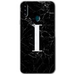 MRCİLETİSİM mrc149381 Siyah Mermer Desenli I Harfi Kılıf HD Desen Baskılı Arka Kapak Samsung Galaxy A20s ile uyumlu