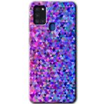 MRCİLETİSİM mrc149770 Pixel Mozaik Kılıf HD Desen Baskılı Arka Kapak + Temperli Cam Samsung Galaxy A21s ile uyumlu
