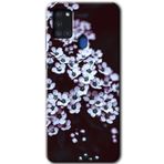 MRCİLETİSİM mrc150221 Beyaz Çiçek Kılıf HD Desen Baskılı Arka Kapak Samsung Galaxy A21s ile uyumlu