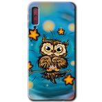 MRCİLETİSİM mrc166676 Owl Bird Stars Kılıf HD Desen Baskılı Arka Kapak Samsung Galaxy A7 2018 ile uyumlu