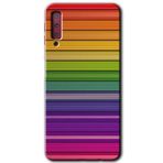 MRCİLETİSİM mrc166818 Colorful Lines Kılıf HD Desen Baskılı Arka Kapak Samsung Galaxy A7 2018 ile uyumlu