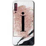 MRCİLETİSİM mrc166907 Pembe Mermer Desenli İ Harfi Kılıf HD Desen Baskılı Arka Kapak Samsung Galaxy A7 2018 ile uyumlu