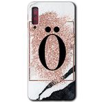 MRCİLETİSİM mrc166916 Pembe Mermer Desenli Ö Harfi Kılıf HD Desen Baskılı Arka Kapak Samsung Galaxy A7 2018 ile uyumlu