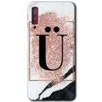 MRCİLETİSİM mrc166924 Pembe Mermer Desenli Ü Harfi Kılıf HD Desen Baskılı Arka Kapak Samsung Galaxy A7 2018 ile uyumlu