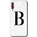 MRCİLETİSİM mrc166928 Beyaz Mermer Desenli B Harfi Kılıf HD Desen Baskılı Arka Kapak Samsung Galaxy A7 2018 ile uyumlu