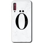 MRCİLETİSİM mrc166947 Beyaz Mermer Desenli Ö Harfi Kılıf HD Desen Baskılı Arka Kapak Samsung Galaxy A7 2018 ile uyumlu