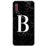 MRCİLETİSİM mrc166970 Siyah Mermer Desenli B Harfi Kılıf HD Desen Baskılı Arka Kapak Samsung Galaxy A7 2018 ile uyumlu