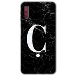 MRCİLETİSİM mrc166973 Siyah Mermer Desenli Ç Harfi Kılıf HD Desen Baskılı Arka Kapak Samsung Galaxy A7 2018 ile uyumlu