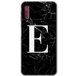 MRCİLETİSİM mrc166975 Siyah Mermer Desenli E Harfi Kılıf HD Desen Baskılı Arka Kapak Samsung Galaxy A7 2018 ile uyumlu