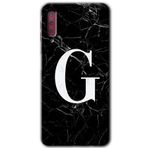 MRCİLETİSİM mrc166978 Siyah Mermer Desenli G Harfi Kılıf HD Desen Baskılı Arka Kapak Samsung Galaxy A7 2018 ile uyumlu