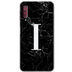 MRCİLETİSİM mrc166981 Siyah Mermer Desenli I Harfi Kılıf HD Desen Baskılı Arka Kapak Samsung Galaxy A7 2018 ile uyumlu