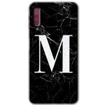 MRCİLETİSİM mrc166985 Siyah Mermer Desenli M Harfi Kılıf HD Desen Baskılı Arka Kapak Samsung Galaxy A7 2018 ile uyumlu