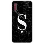 MRCİLETİSİM mrc166993 Siyah Mermer Desenli Ş Harfi Kılıf HD Desen Baskılı Arka Kapak Samsung Galaxy A7 2018 ile uyumlu