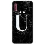 MRCİLETİSİM mrc166996 Siyah Mermer Desenli Ü Harfi Kılıf HD Desen Baskılı Arka Kapak Samsung Galaxy A7 2018 ile uyumlu