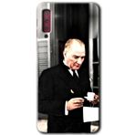 MRCİLETİSİM mrc167011 Atatürk Türk Kahvesi Kılıf HD Desen Baskılı Arka Kapak Samsung Galaxy A7 2018 ile uyumlu