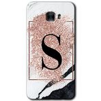 MRCİLETİSİM mrc172969 Pembe Mermer Desenli S Harfi Kılıf HD Desen Baskılı Arka Kapak Samsung Galaxy C7 Pro ile uyumlu