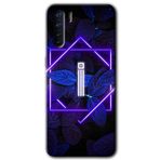 MRCİLETİSİM (mrc1741) Dark Neon Yaprak İ Harfi Kılıf Baskılı Kapak Tam Kaplayan Mat Seramik Oppo A91 ile uyumlu