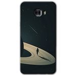 MRCİLETİSİM mrc174349 Space Planet Kılıf HD Desen Baskılı Arka Kapak + Temperli Cam Samsung Galaxy C7 Pro ile uyumlu