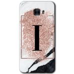 MRCİLETİSİM mrc175158 Pembe Mermer Desenli I Harfi Kılıf HD Desen Baskılı Arka Kapak Samsung Galaxy C9 Pro ile uyumlu