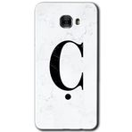MRCİLETİSİM mrc175181 Beyaz Mermer Desenli Ç Harfi Kılıf HD Desen Baskılı Arka Kapak Samsung Galaxy C9 Pro ile uyumlu