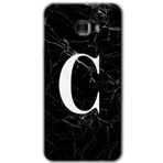 MRCİLETİSİM mrc175222 Siyah Mermer Desenli C Harfi Kılıf HD Desen Baskılı Arka Kapak Samsung Galaxy C9 Pro ile uyumlu