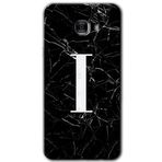 MRCİLETİSİM mrc175231 Siyah Mermer Desenli I Harfi Kılıf HD Desen Baskılı Arka Kapak Samsung Galaxy C9 Pro ile uyumlu