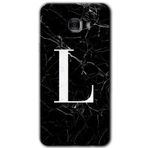 MRCİLETİSİM mrc175234 Siyah Mermer Desenli L Harfi Kılıf HD Desen Baskılı Arka Kapak Samsung Galaxy C9 Pro ile uyumlu
