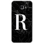 MRCİLETİSİM mrc175241 Siyah Mermer Desenli R Harfi Kılıf HD Desen Baskılı Arka Kapak Samsung Galaxy C9 Pro ile uyumlu