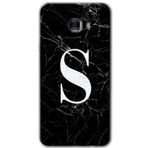 MRCİLETİSİM mrc175242 Siyah Mermer Desenli S Harfi Kılıf HD Desen Baskılı Arka Kapak Samsung Galaxy C9 Pro ile uyumlu
